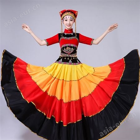新款彝族大摆裙演出服少数民族舞蹈服