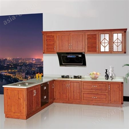 别墅全铝厨房灶台门板定制 厨房整体橱柜吊柜 百和美