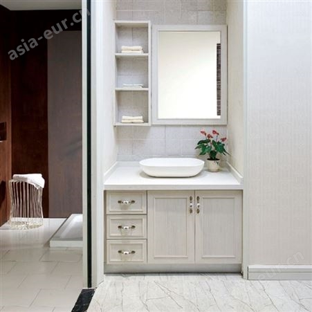 百和美现代全铝浴室柜 浴室柜尺寸 卫生间洗漱台洗脸台带镜子 落地式