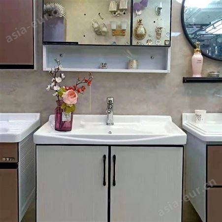 百和美家居全铝浴室柜环保悬挂型 铝合金卫浴柜 挂墙式带镜子