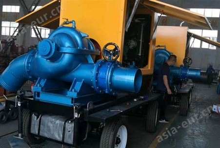 8寸防汛移动泵车 柴油机抽水泵500立方应急排涝市政淤泥污水泵