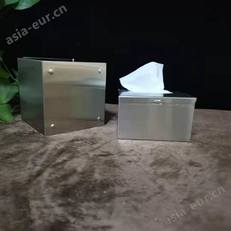 304不锈钢加厚方形纸巾盒抽纸盒 包边设计防水防腐 可以开孔壁挂 镜光拉丝两种选择