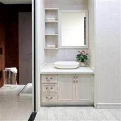 百和美全铝浴室柜 落地式组合卫浴柜 卫生间洗漱台洗脸台带镜子